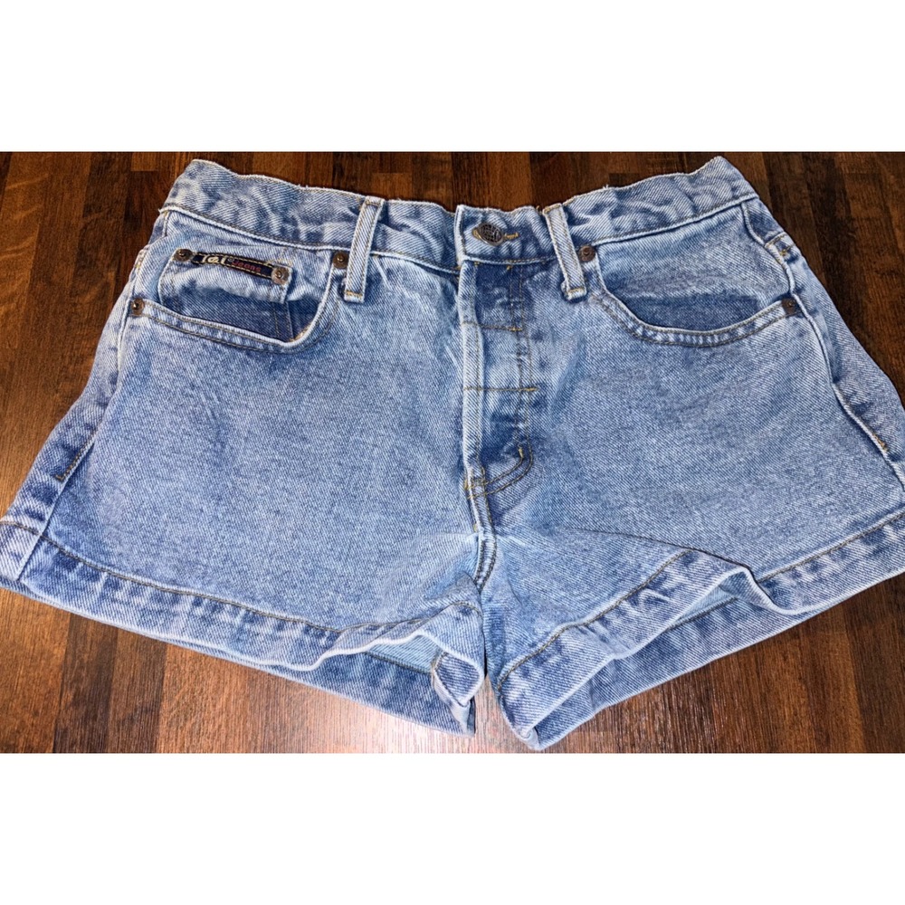 Vintage LEI Life Energy Intelligence Denim Shorts Light Wash Button Fly Size 7